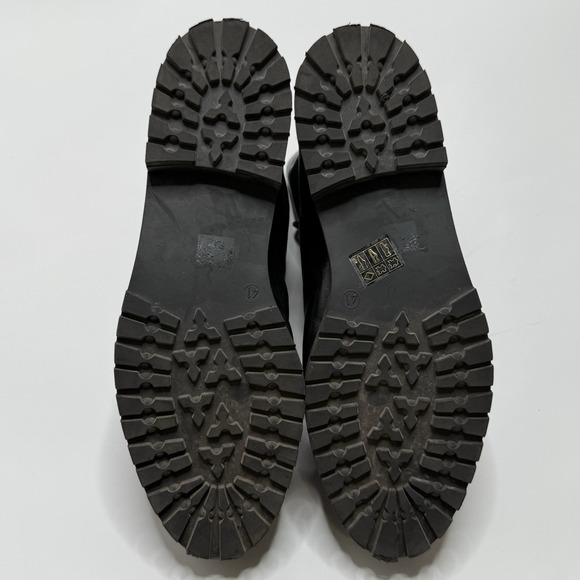 Elli Bartoli Black Leather Combat Boots Lace-Up Size 41 Italy Fur Lug Sole US 10 - Picture 9 of 10